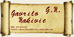 Gavrilo Makivić vizit kartica
